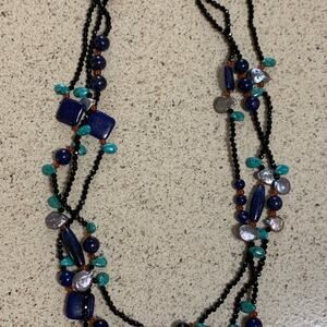Sally C Vintage Multi Strand Multi Stone Necklace